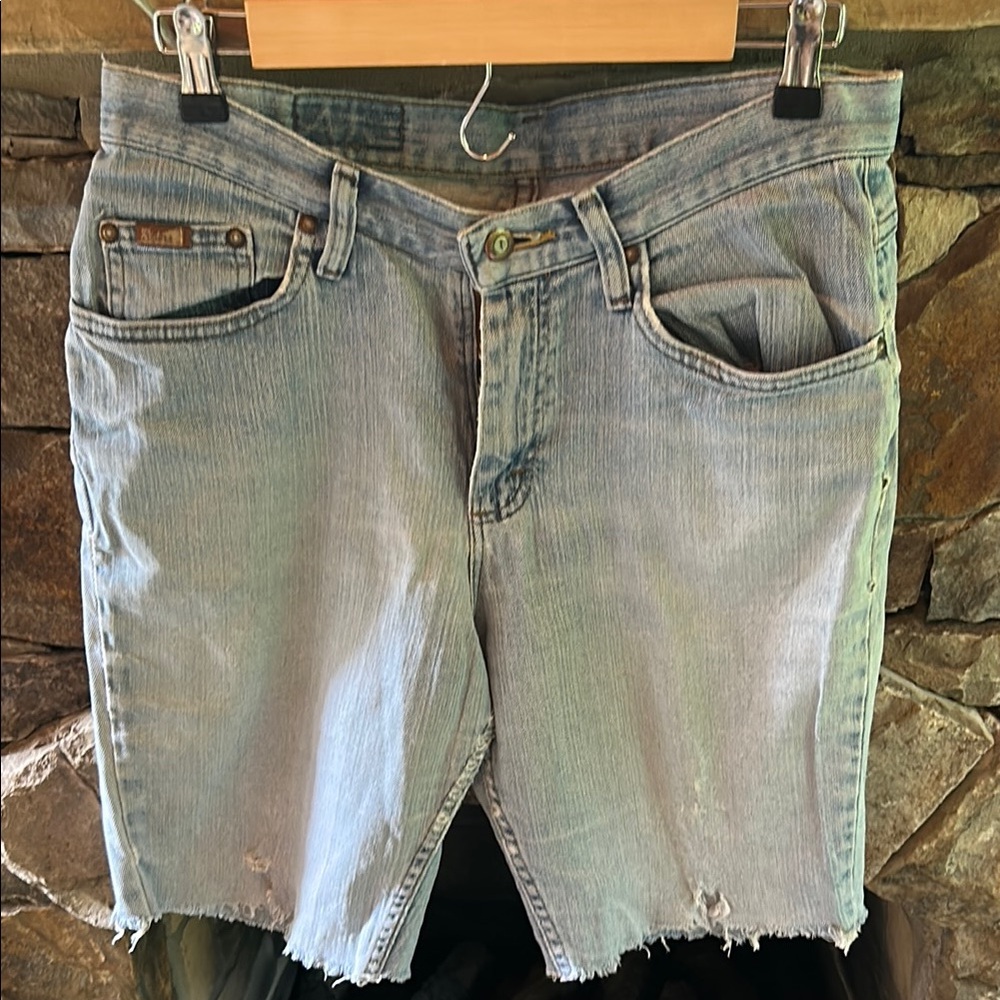 Riders by Lee cut off Jean Shorts Light Blue with Frayed ends; size 10M;so comfy